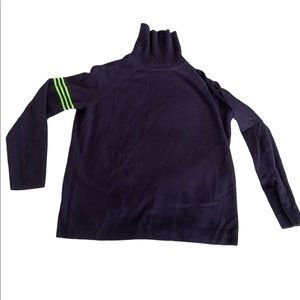 Size XL cool rare Brooks Brothers pure cashmere navy blue turtleneck sweater